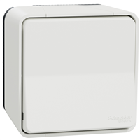 Interrupteur poussoir en saillie Schneider Mureva Styl complet blanc