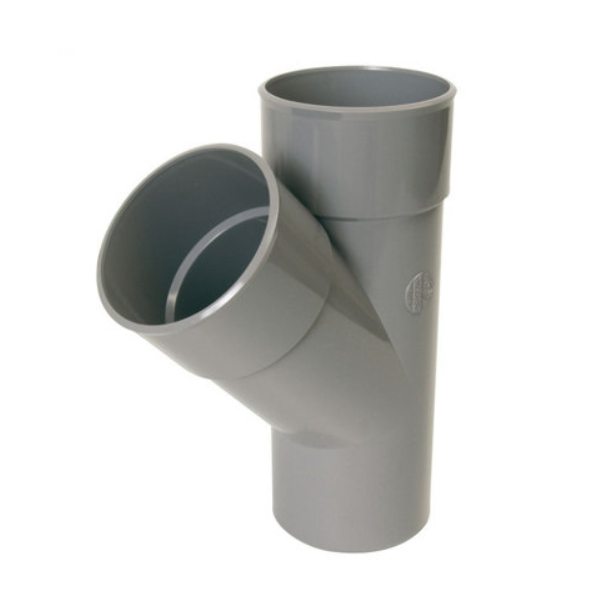Culotte simple mâle/femelle Nicoll - Diamètre 32 mm - Degré angle 67°30 - PVC - Gris