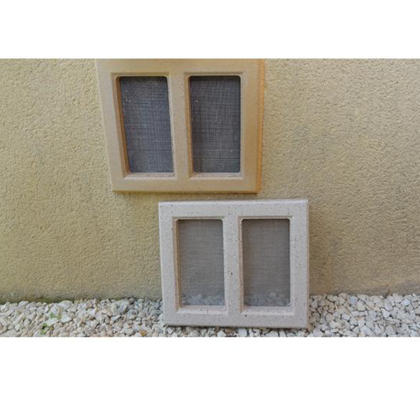 Claustra d'aération avec grille en inox - 155,00 MM x 130 MM - couleur Terre cuite