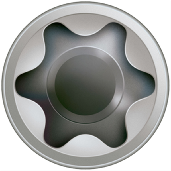 Vis terrasse - filetage de fixation tête cylindrique en inox A4 - 6x50mm