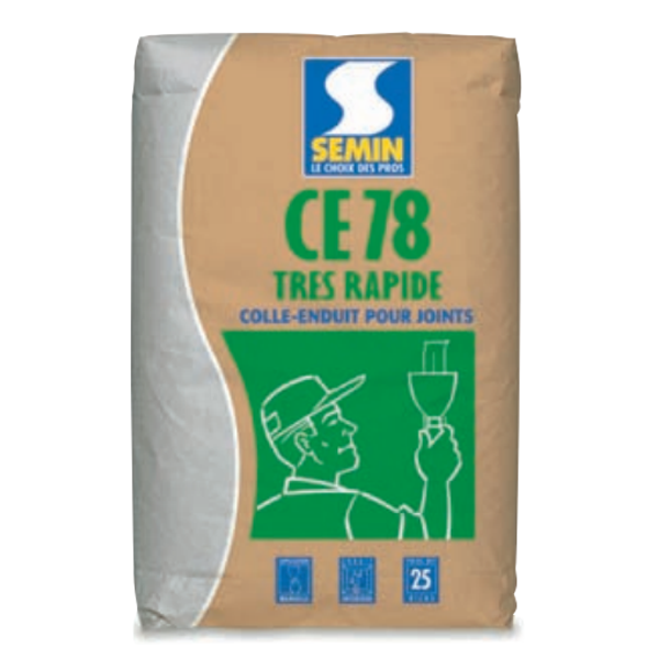 Enduit à joint à prise très rapide 1/2h - CE 78 Semin - sac de 25 kg
