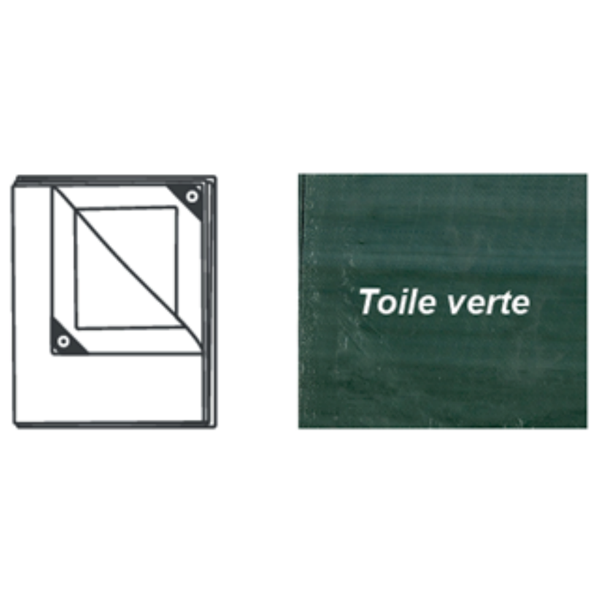Bâche de protection pour couvreur Elos - 5 x 8 m - 240g/m² - toile verte recyclable