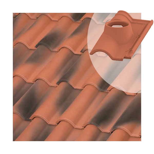 Tuile à douille TB-12 Tejas Borja - Ø  intérieur 130 mm- Nature rouge vieillie