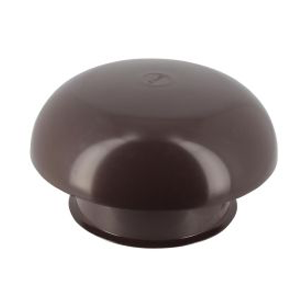 Chapeau de ventilation rond Nicoll - Diamètre 204 mm - Sortie 125 mm - Sans moustiquaire - PVC anti-UV - Marron