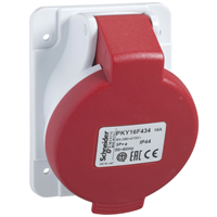 Socle de prise 3P+T Schneider PratiKa - 16 A - 380 à 415 V