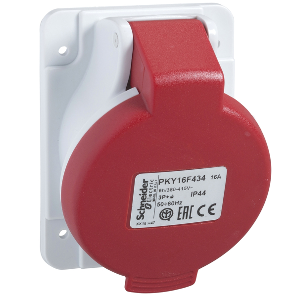Socle de prise 3P+T Schneider PratiKa - 16 A - 380 à 415 V