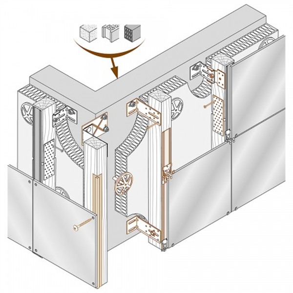 Equerre de façade - Isolco 3000 P - pour la fixation de chevron bois - 120 mm - boîte de 20 Etanco 361102000