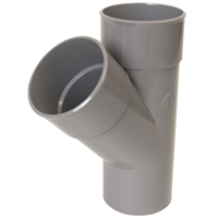 Culotte simple mâle/femelle Nicoll pour évacuation eaux usées - Diamètre 125 mm - Degré angle 45° - PVC - Gris