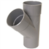Culotte simple mâle/femelle Nicoll pour évacuation eaux usées - Diamètre 125 mm - Degré angle 45° - PVC - Gris