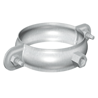 Collier rond avec embase taraudée pour tuyaux de descente - acier galvanisé - diamètre 100 m