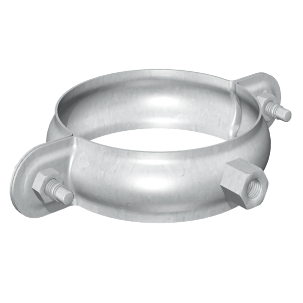 Collier rond avec embase taraudée pour tuyaux de descente - acier galvanisé - diamètre 100 m