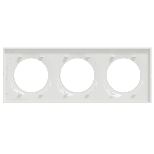 Plaque de finition triple Schneider Odace Styl - blanc brillant