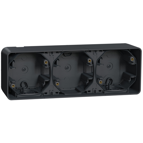 Boîtier 3 postes saillie horizontale Schneider Mureva Styl anthracite