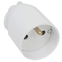 Fiche femelle Debflex Sortie droite coiffe 2P+T 3500 W blanc