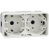 Boîtier pour 2 postes saillie horizontale Schneider Mureva Styl blanc