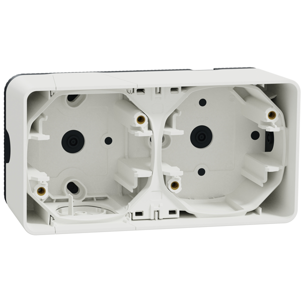 Boîtier pour 2 postes saillie horizontale Schneider Mureva Styl blanc