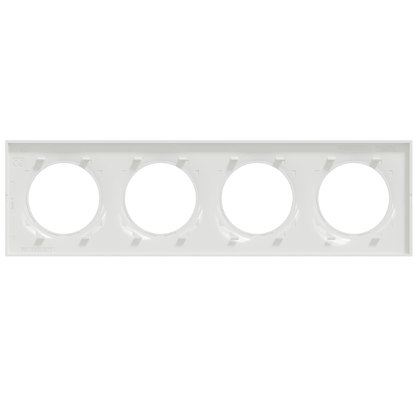 Plaque de finition quadruple Schneider Odace Styl - blanc brillant