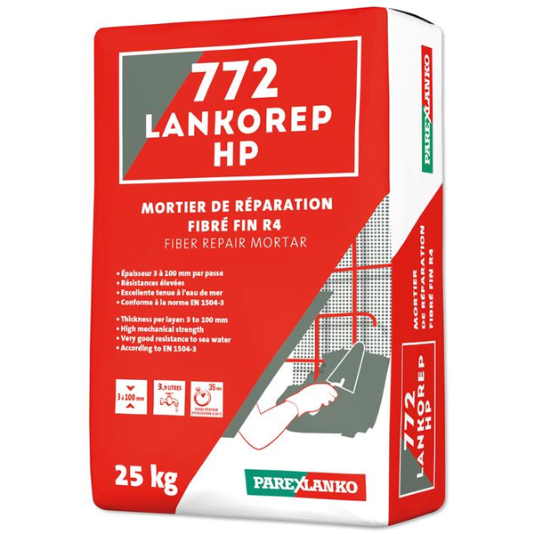 Mortier de réparation fibré Parexlanko 772 Lankorep HP - 25 kg