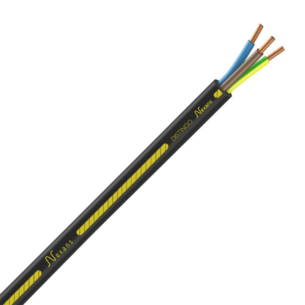Câble électrique rigide U-1000 R2V - 3G2.5 - pour installations industrielles 50 m Nexans 10027486