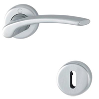 Ensemble rosace clé L Ibiza Hoppe alu chromé porte de 31-42 mm carré 7mm