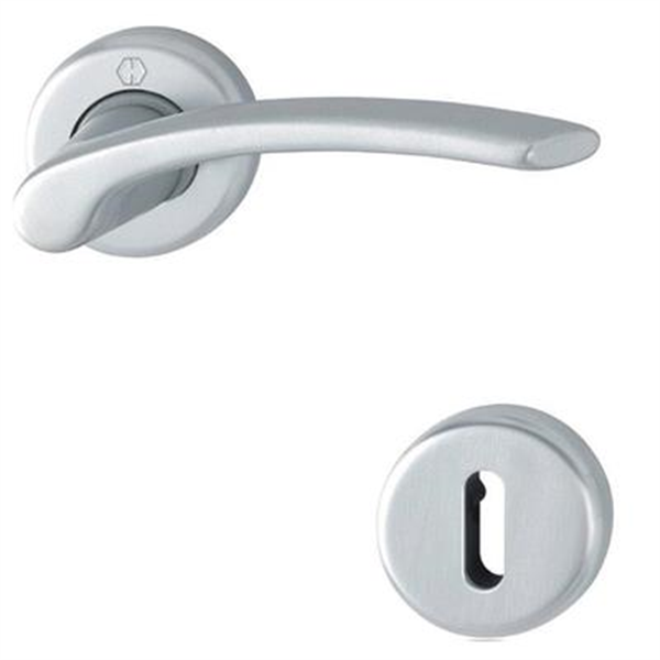 Ensemble rosace clé L Ibiza Hoppe alu chromé porte de 31-42 mm carré 7mm