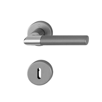 Ensemble rosace clé L Lecce Hoppe alu inox mat porte 35-45mm carré 7mm