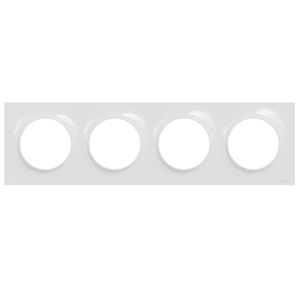 Plaque de finition quadruple Schneider Odace Styl - blanc brillant