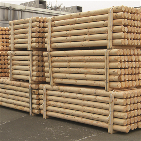 Rondin de bois fraisé en pin - traité classe 4 vert - 100 mm x 4,00 M
