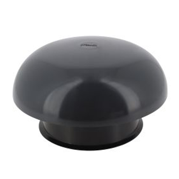 Chapeau de ventilation rond Nicoll - Diamètre 204 mm - Sortie 125 mm - Avec moustiquaire - PVC anti-UV - Anthracite