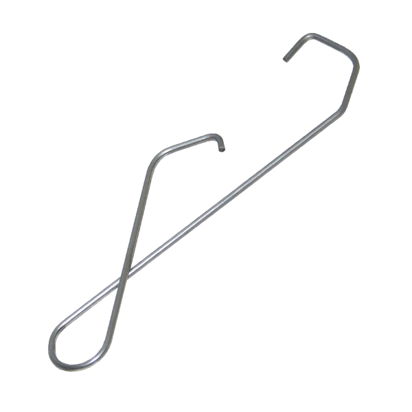 Crochet universel fixation tuiles mécaniques acier galva Ø 2,2 mm x420