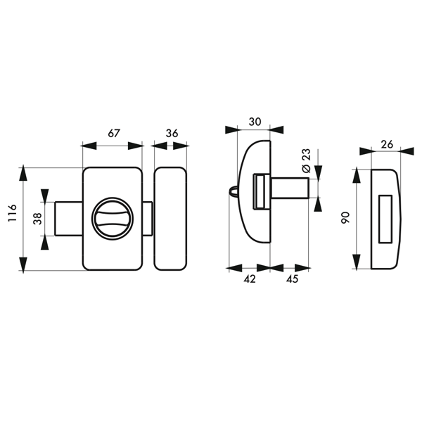 Verrou pour porte d'entrée Universel Thirard cylindre 45 mm 380451