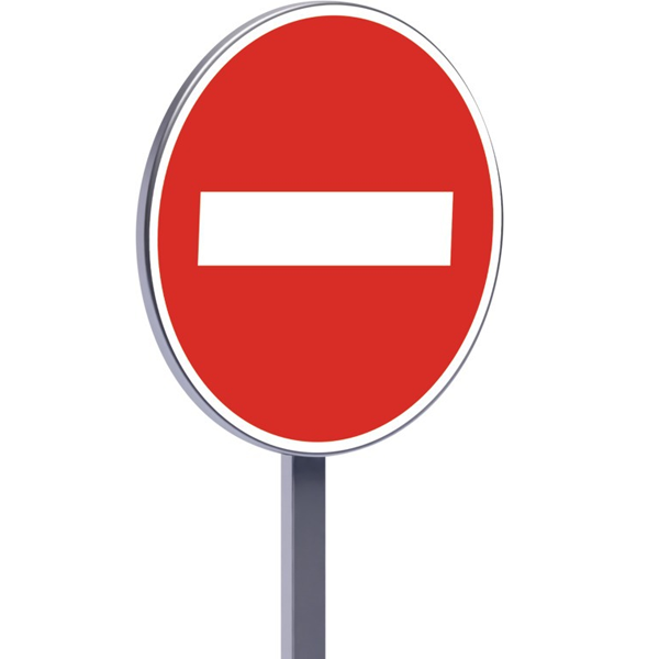 Panneau de sens interdit Taliaplast B1 C1 - 650 mm