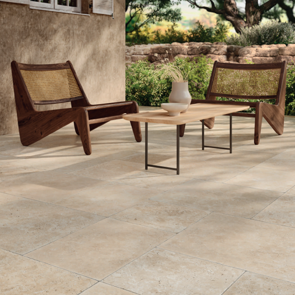 Carrelage sol extérieur Timestone Grip Beige - 33,3 CM x 33,3 CM - ép.9 MM