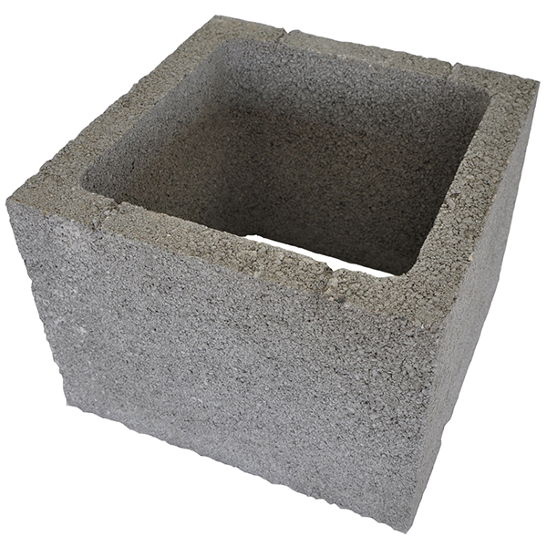 Bloc poteau pilier en béton brut Obra -  34 CM x 34 CM x 25 CM