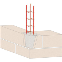 Armature de poteau chaînage - zone sismique - maille 10x10 CM - fil 10 MM - longueur Long. 6,00 m