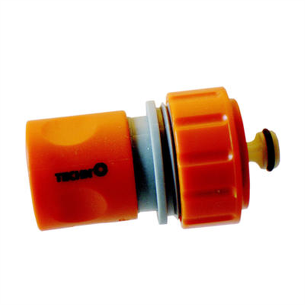 Raccord rapide stop plastique tuyau arrosage Fitt 19mm Bi-matière Noir