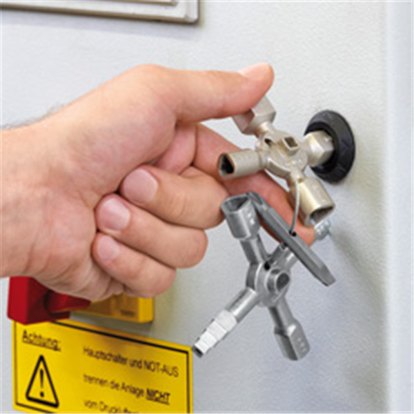 Clé universelle Knipex TwinKey armoires systèmes fermeture standard