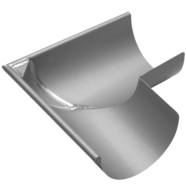 Équerre soudée extérieure en zinc pour gouttière de 250 MM