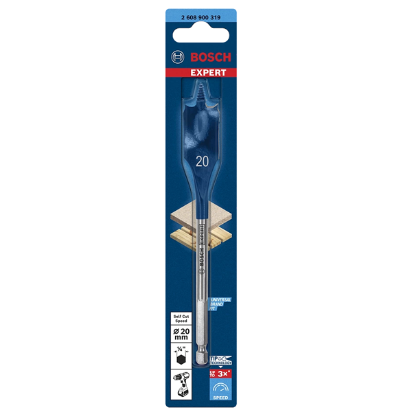 Mèche à bois plate Expert Selfcut Speed Bosch - 20 x 152 mm