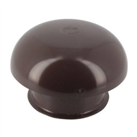 Chapeau de ventilation rond Nicoll - Diamètre 164,5 mm - Sortie 100 mm - Sans moustiquaire - PVC anti-UV - Marron