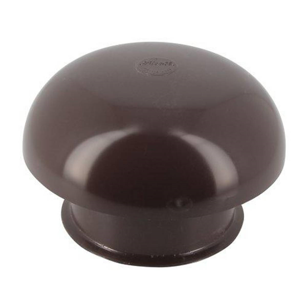 Chapeau de ventilation rond Nicoll - Diamètre 164,5 mm - Sortie 100 mm - Sans moustiquaire - PVC anti-UV - Marron