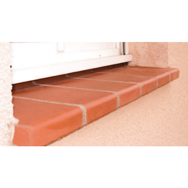 Appui de baie plein Terreal en terre cuite rouge - 33 CM x 20,00 CM x 7,50 CM