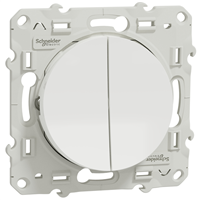 Interrupteur double va-et-vient Schneider Odace - blanc - 10 A - 250 V