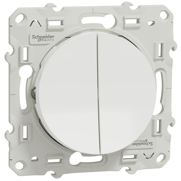 Interrupteur double va-et-vient Schneider Odace - blanc - 10 A - 250 V