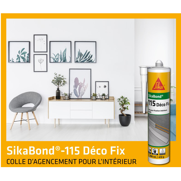 Colle SikaBond 115 Déco Fix Blanc cassé intérieur  290 ml