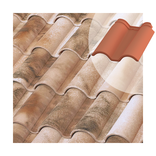 Tuile et demie TB-12 Tejas Borja  - Nature Lamalou - 436 MM x 360 MM