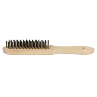 Brosse à main en fil d'acier surface métallique Manche en bois Theard