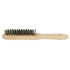 Brosse à main en fil d'acier surface métallique Manche en bois Theard
