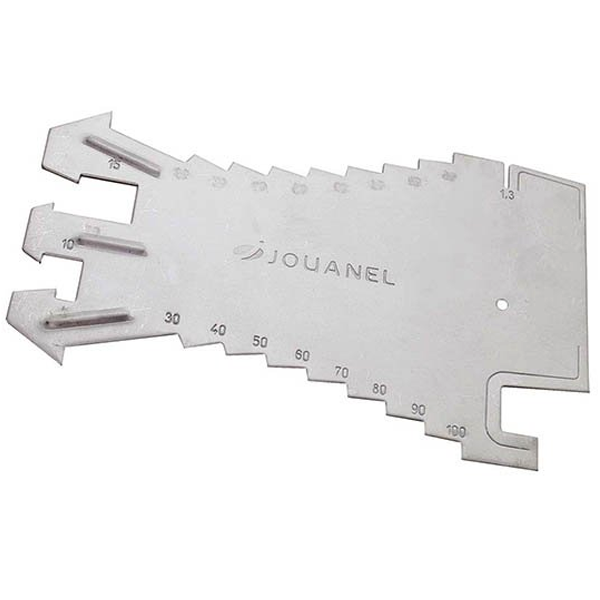Tracette à zinc Jouanel en inox graduation par 5 mm de 5 à 100 mm