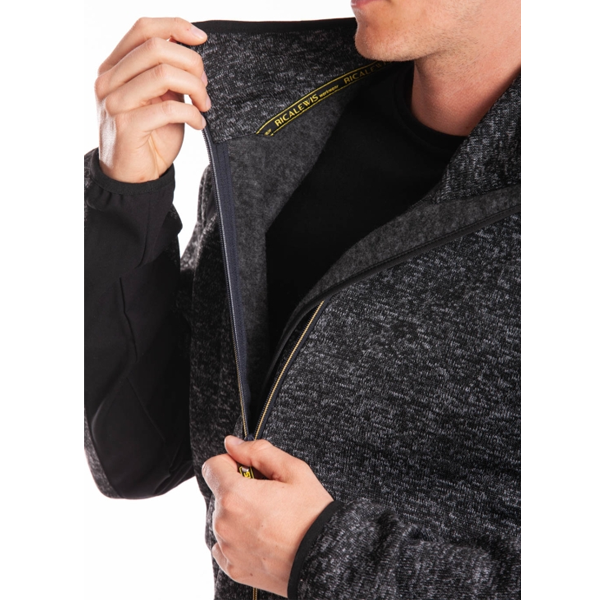 Sweat zippé Rica Lewis Richie -100 % polyester - gris et noir - taille L